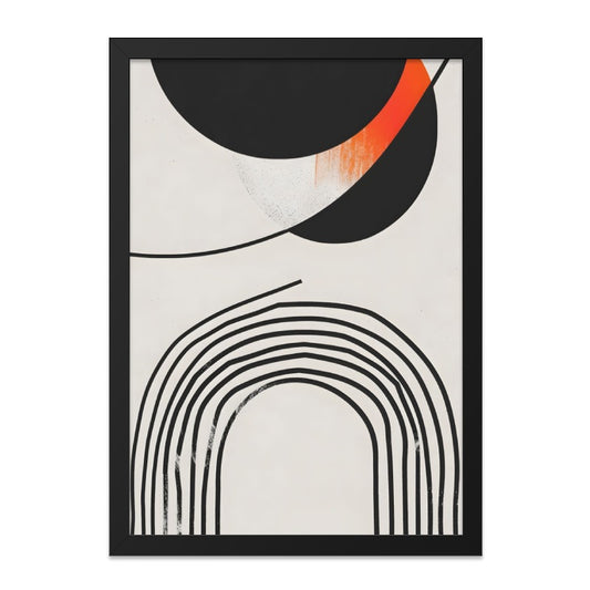 Abstract Wall Art, Modern Art Print, Geometric Art, Circle Line Art, Bold Colors, Contemporary Home Decor, Minimalist Art, Framed Art - Tawshia