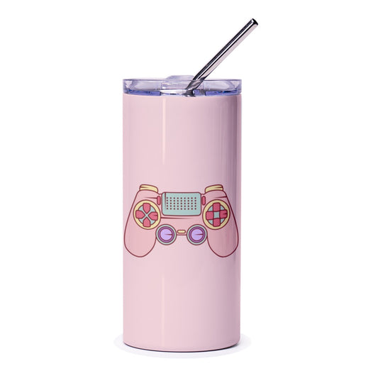 Pink Gaming Tumbler, Gamer Gift, Controller Design Cup, Video Game Lover Gift, Cute Gamer Girl Tumbler, Personalized Tumbler - Tawshia