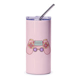 Pink Gaming Tumbler, Gamer Gift, Controller Design Cup, Video Game Lover Gift, Cute Gamer Girl Tumbler, Personalized Tumbler - Tawshia