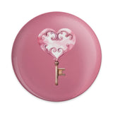 Heart Key Pinback Button, Pink Button, Love Button, Gift for Her, Valentine's Gift, Cute Button, Unique Button, Trendy Pin, Art Button - Tawshia