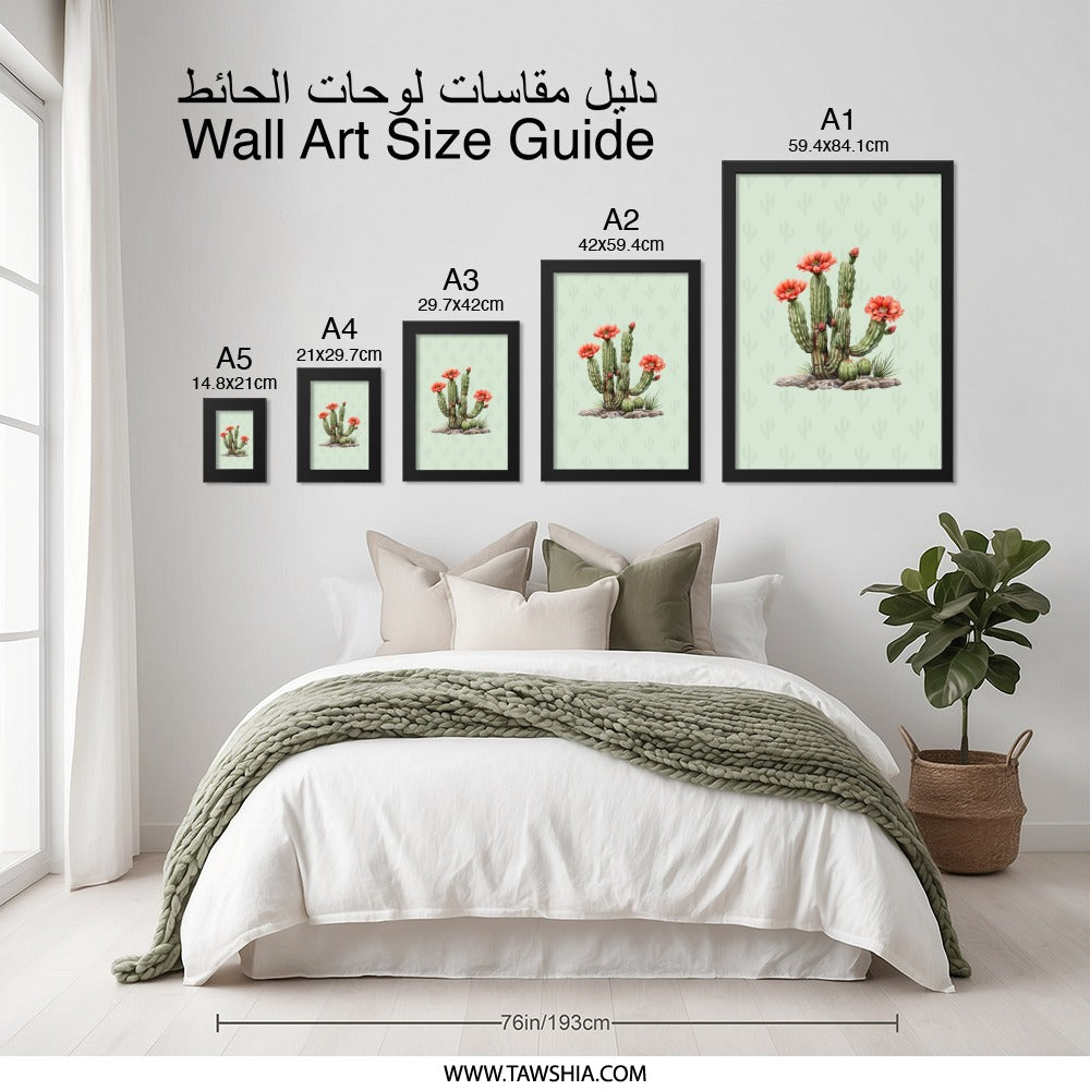 Cactus Blossom Framed Wall Art, Desert Bloom Decor, Southwest Art Print, Floral Cactus Picture, Botanical Wall Decor, Home Decor, Nature Art - Tawshia
