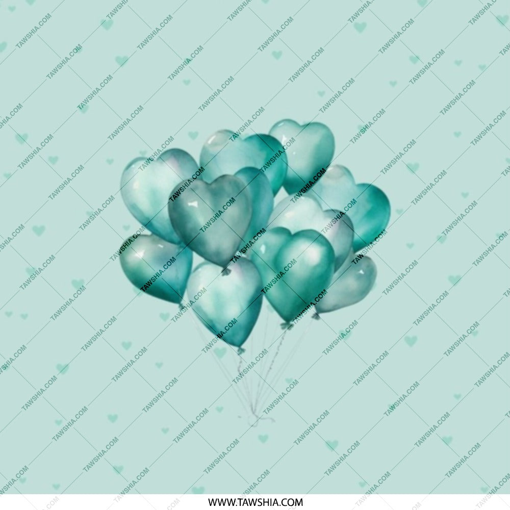 Heart Balloon Pocket Mirror, Teal Pocket Mirror, Cute Pocket Mirror, Party Favor Mirror, Everyday Carry Mirror, Gift for Her, Girl Gift - Tawshia