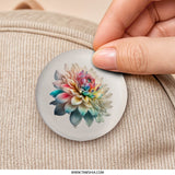 Dahlia Flower Pinback Button, Floral Badge, Colorful Flower Art, Flower Lover Gift, Botanical Button, Unique Design Pin, Aesthetic Button - Tawshia