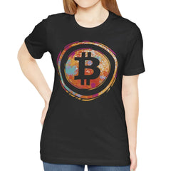 Colorful Bitcoin Logo Print T-Shir product type
