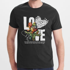 Love Graphic Tee with Floral Design T-Shirt product