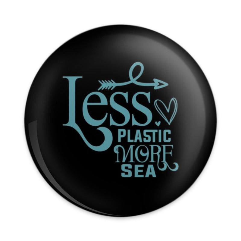 Less Plastic More Sea Pinback Button, Ocean Lover Gift, Environmental Advocate Pin, Earth Day Button, Save the Ocean Accessory - Tawshia