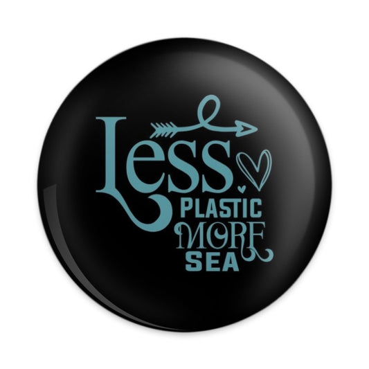 Less Plastic More Sea Pinback Button, Ocean Lover Gift, Environmental Advocate Pin, Earth Day Button, Save the Ocean Accessory - Tawshia