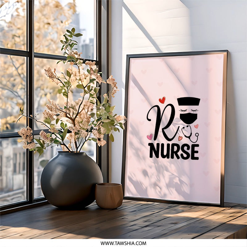 Registered Nurse Wall Art, Nurse Decor, Nurse Graduation Gift, Medical Art, Healthcare Hero Art, Nurse Appreciation Gift, Wall Decor - Tawshia