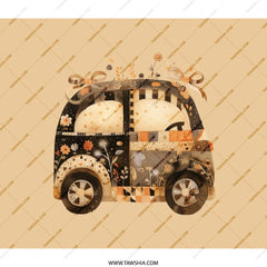 Floral Camper Van BackPack, Cute Vintage Car Back Pack, Stylish Travel BackPack, Unique Design BackPack, Everyday BackPack - Tawshia