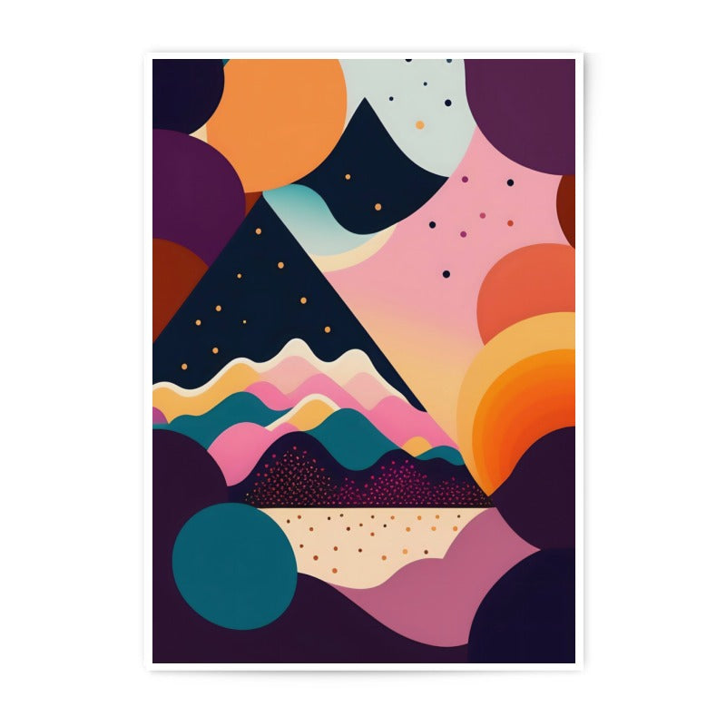 Abstract Landscape Photographic Print, Modern Art Print, Geometric Mountain Scenery Wall Art, Colorful Home Decor, Unique Gift Idea - Tawshia