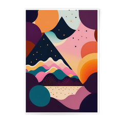 Abstract Landscape Photographic Print, Modern Art Print, Geometric Mountain Scenery Wall Art, Colorful Home Decor, Unique Gift Idea - Tawshia