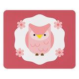 Pink Owl Mouse Pad, Cute Bird Desk Decor, Floral Computer Accessory, Unique Office Gift, Stylish Gaming Pad - Tawshia