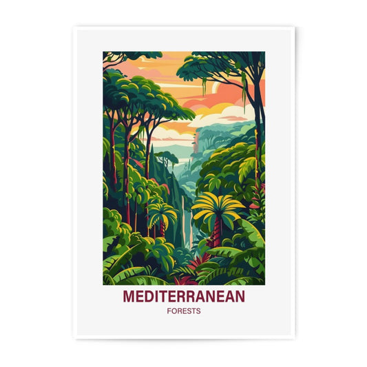 Mediterranean Forest Photographic Print, Tropical Rainforest Art, Jungle Landscape, Nature Photography, Sunset Scenery - Tawshia