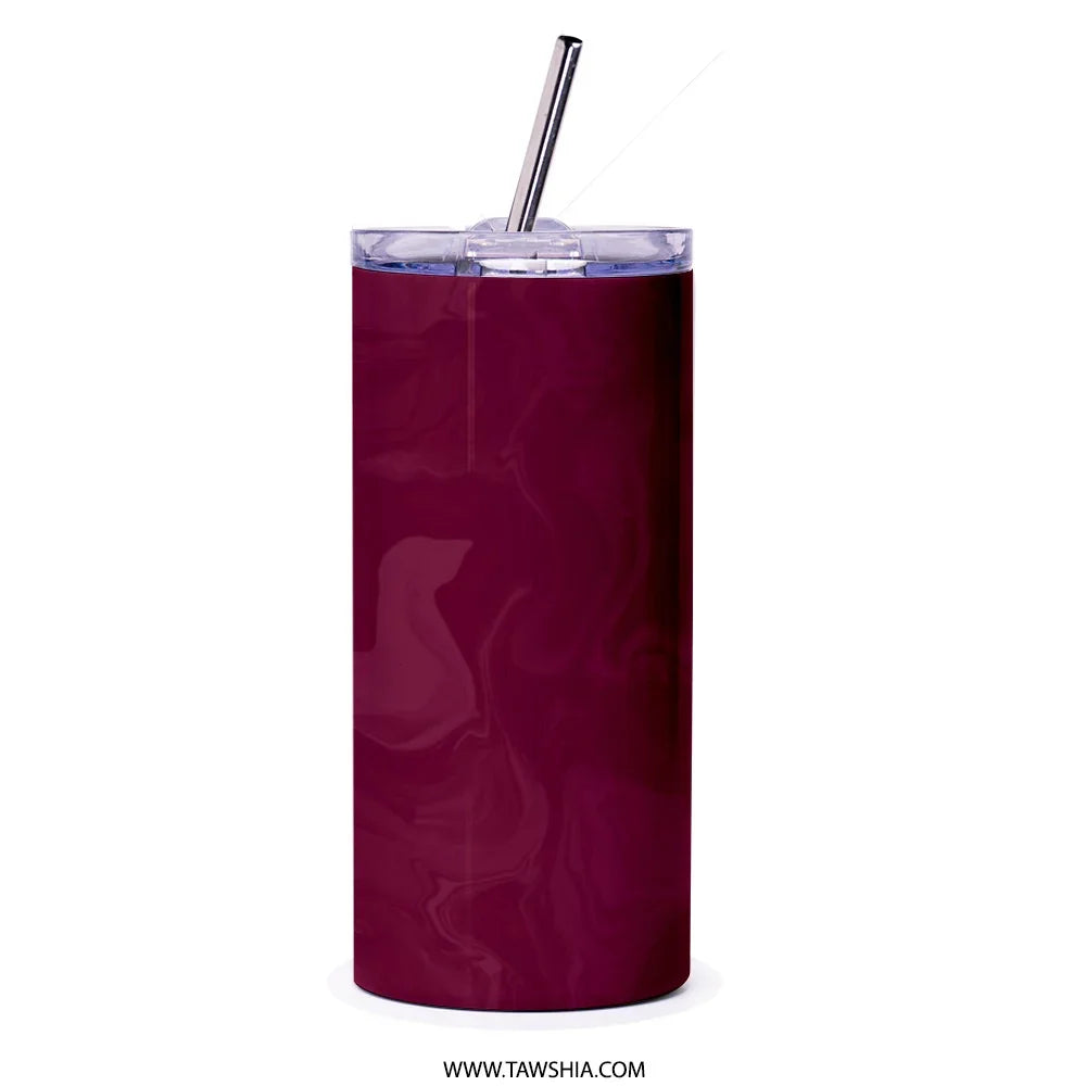 Maroon Travel Tumbler with Lid and Straw product type
