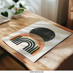 Abstract Rainbow Photographic Print, Boho Wall Art, Geometric Art Print, Minimalist Home Decor, Modern Art, Circle Print, Arch Wall Decor - Tawshia