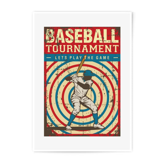 Baseball Tournament Photographic Print, Retro Sports Art, Lets Play Game, Athlete Poster, Vintage Style, Home Decor, Man Cave Art - Tawshia