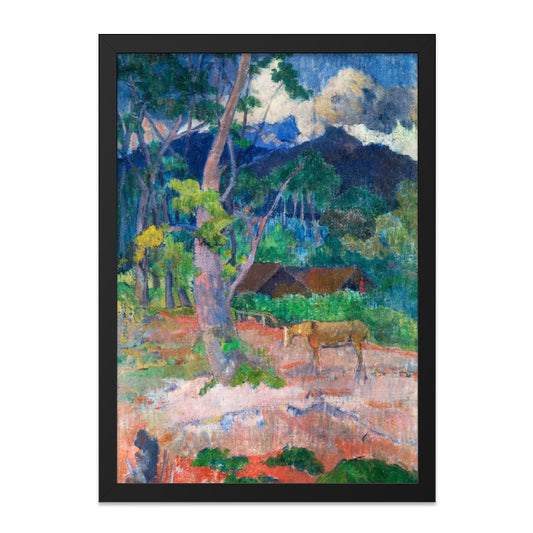 Horse in Front of a House, Paul Gauguin Wall Art, Post Impressionism Painting, Home Decor Print, Colorful Fine Art, Vintage Aesthetic - Tawshia