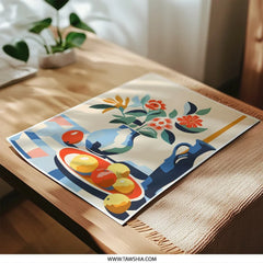 Still Life Photographic Print, Floral Arrangement, Fruit Bowl Art Print, Modern Home Decor, Vibrant Wall Art, Kitchen Decor - Tawshia