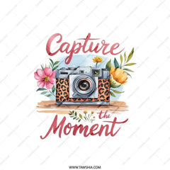 Capture the Moment Pillow, Camera Pillow, Floral Accent Pillow, Decorative Throw Pillow, Home Decor Pillow, Gift for Photographers - Tawshia