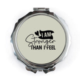 I Am Stronger Pocket Mirror, Inspirational Quote Mirror, Motivational Gift, Self Care Present, Empowerment Mirror, Daily Reminder - Tawshia
