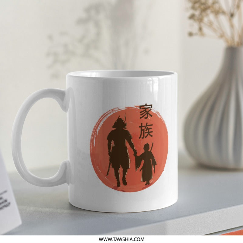 Samurai Warrior and Child Design Coffee Mug product