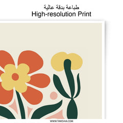Modern Floral Photographic Print, Still Life Flower Art, Botanical Print, Orange Flower, Vase Art, Home Decor, Flower Wall Art - Tawshia