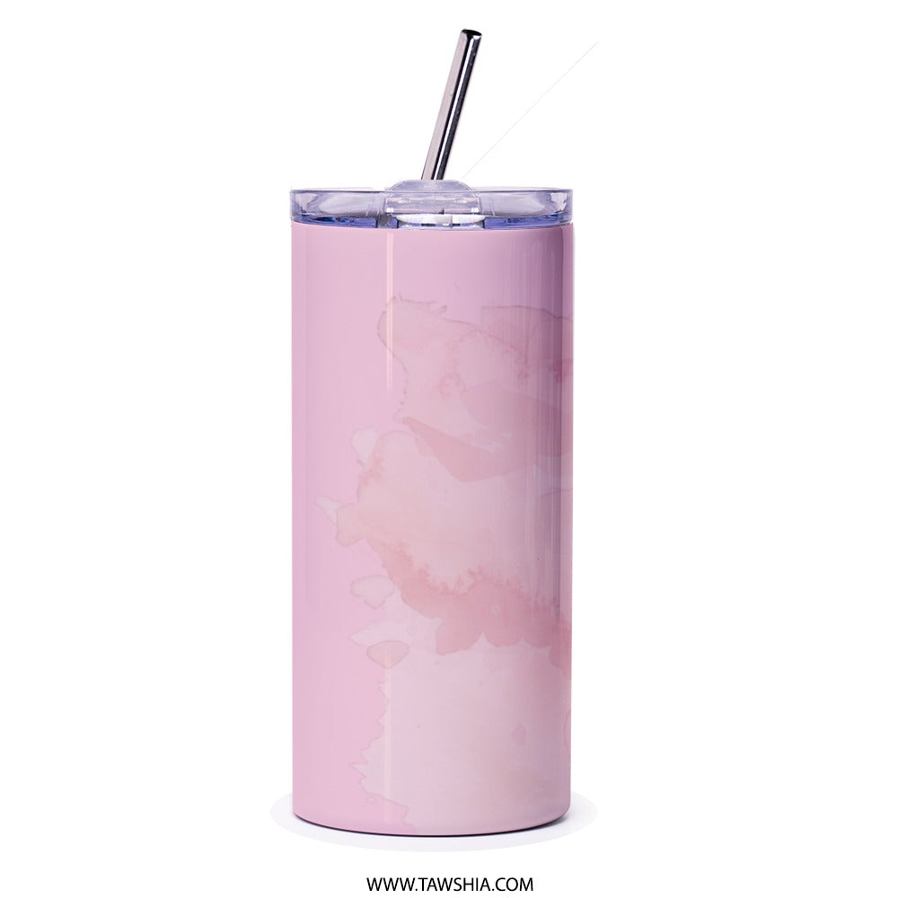Brave and Strong Tumbler, Pink Ribbon Tumbler, Breast Cancer Awareness Tumbler, Support Gift, Inspirational Gift for Her, Tumbler with Straw - Tawshia