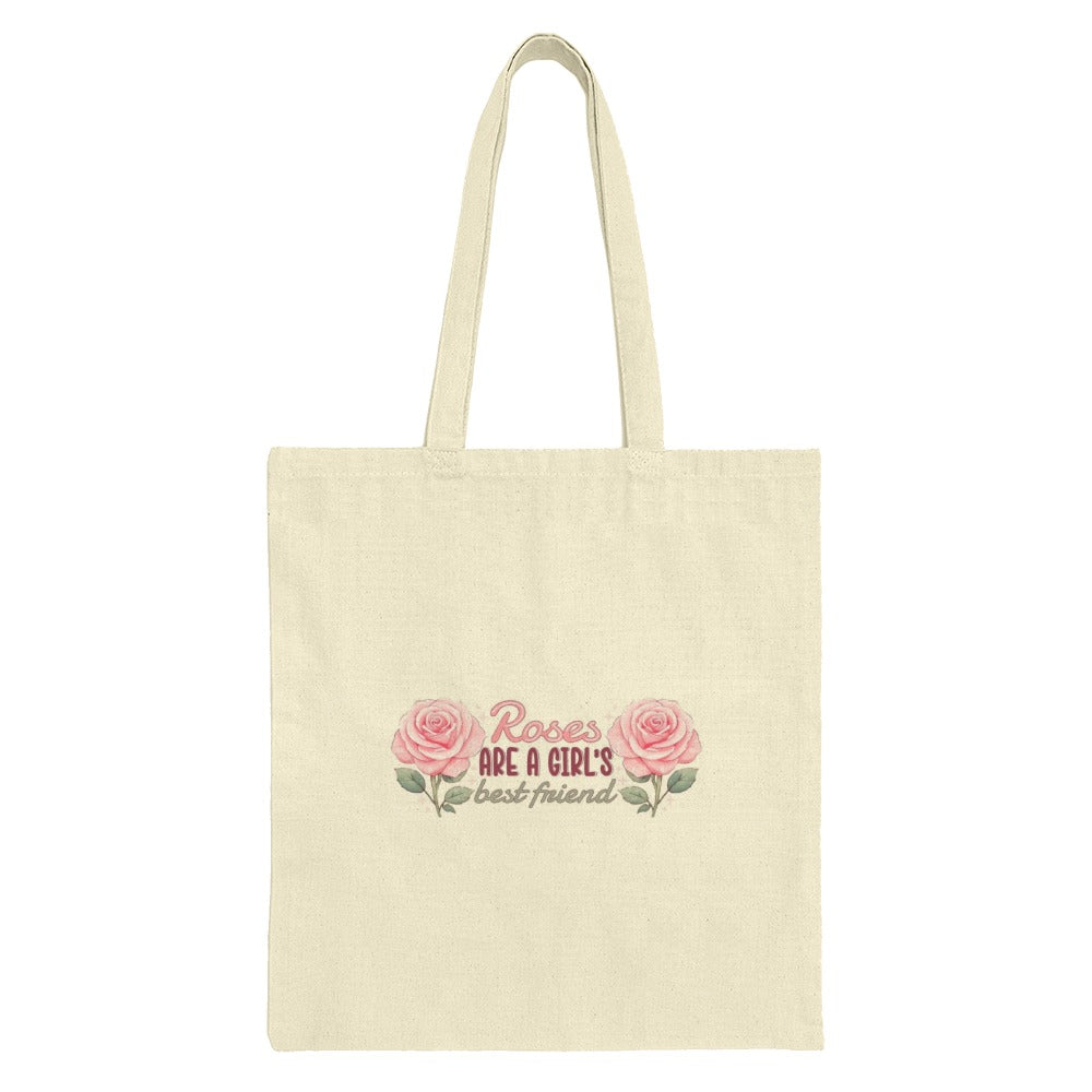 Roses are a Girl's Best Friend Tote Bag, Floral Design, Gift for Her, Unique Bag, Trendy Tote, Everyday Bag, Shopping Bag - Tawshia
