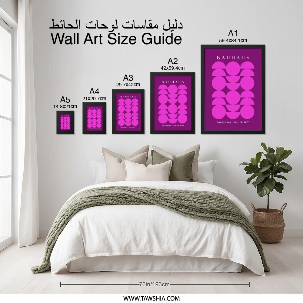 Bauhaus Wall Art, Geometric Print, 1923 Poster, Abstract Bauhaus Exhibition, Modern Art Print, Purple Wall Decor - Tawshia