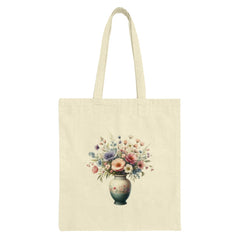 Floral Bouquet Tote Bag, Vase of Flowers Art Bag, Colorful Flower Design Tote, Gift for Her, Aesthetic Tote Bag, Watercolor Tote - Tawshia