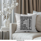 Best Friend Nutritional Facts Pillow, Friendship Gift, Amazing Woman, Funny Friend Quote, Gift for Friend, Decorative Throw Pillow - Tawshia