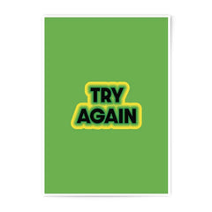 Try Again Photographic Print, Motivational Wall Art, Inspirational Decor, Positive Affirmation, Green Background, Home Office Decor - Tawshia