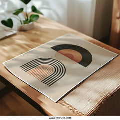 Abstract Geometric Photographic Print, Modern Wall Art, Minimalist Decor, Boho Art, Home Decor, Arch Print, Circle Print, Sunset Art - Tawshia