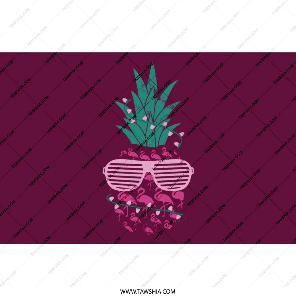 Cool Pineapple with Flamingos and Sunglasses product