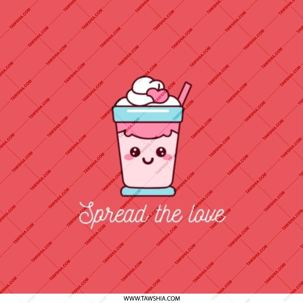 Cute Kawaii Milkshake Pocket Mirror, Spread the Love Gift, Dessert Lover Present, Makeup Mirror, Purse Mirror, Portable Mirror - Tawshia
