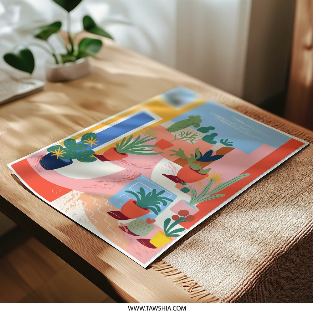 Cactus Photographic Print, Plants Illustration, Colorful Home Decor, Southwest Art, Desert Garden, Tropical Wall Art, Unique Gift Idea - Tawshia