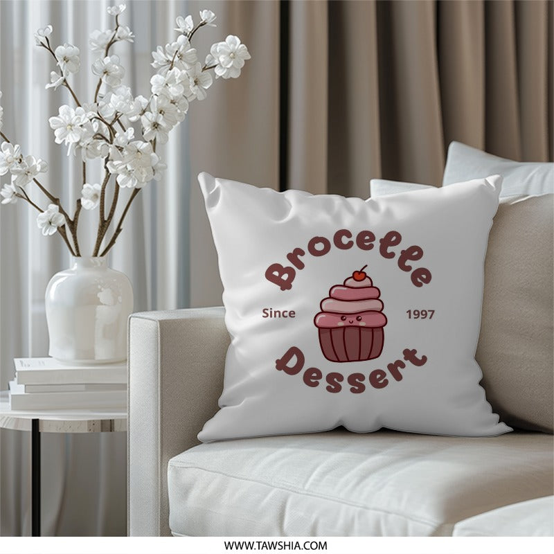 Cupcake Pillow, Brocelee Dessert Throw Pillow, Cute Food Pillow, Kawaii Cupcake Design, Sweet Treat Home Decor, Since 1997 Pillow - Tawshia