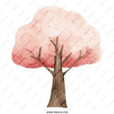Pink Tree Pinback Button, Watercolor Tree Badge, Cute Tree Button, Spring Tree Pin, Gift for Nature Lover, Aesthetic Button, Trendy Pin - Tawshia