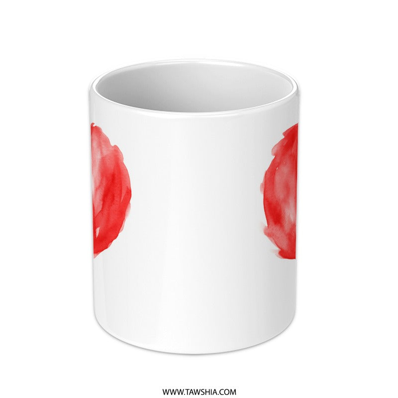 Red Heart Mug, Watercolor Heart Design, Valentine's Day Gift, Romantic Coffee Mug, Love Heart Mug, Heart Mug Gift - Tawshia