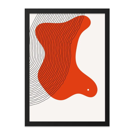Abstract Orange Wall Art, Minimalist Art Print, Modern Home Decor, Geometric Shapes Print, Contemporary Artwork, Framed Wall Art - Tawshia