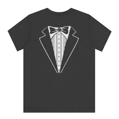 Stylish Black Tuxedo Print Short Sleeve Shirt product type