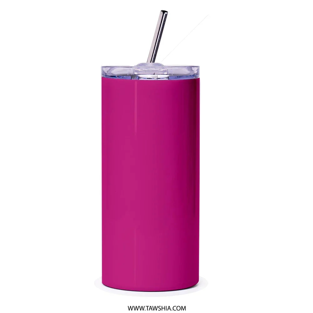 Bright Pink Travel Mug with Straw Tumbler product type