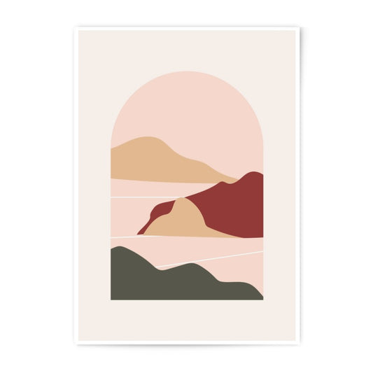 Abstract Landscape Photographic Print, Modern Wall Art, Minimalist Decor, Geometric Hills Print, Neutral Colors Photo, Home Decor Print - Tawshia