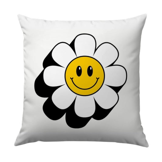 Smiley Face Flower Pillow, Retro Happy Daisy Throw Pillow, Home Decor Accent Pillow, Trendy Cute Room Decor, Fun Gift Idea - Tawshia