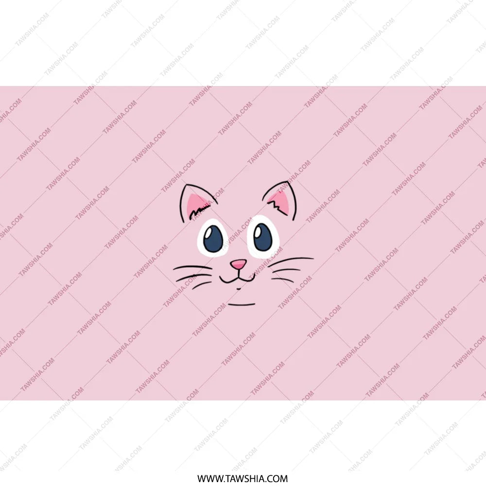 Cute Pink Cartoon Cat Face Graphic product