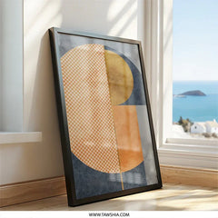Modern Geometric Wall Art, Abstract Shapes Print, Contemporary Home Decor, Unique Wall Hanging, Circle Square Wall Art, Minimalist Design - Tawshia