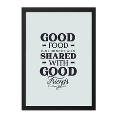 Good Food Good Friends Wall Art, Kitchen Decor Print, Dining Room Art, Foodie Gift, Friends Quote Art Print, Home Decor Wall Art - Tawshia