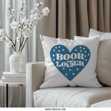 Book Lover Pillow, Heart Stars Design, Reading Gift, Cozy Home Decor, Gift for Bookworm, Bookish Pillow - Tawshia