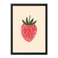 Strawberry Wall Art, Fruit Print, Kitchen Decor, Whimsical Art, Modern Wall Hanging, Cute Strawberry Poster, Kids Room Decor, Berry Artwork - Tawshia