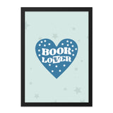 Book Lover Framed Wall Art, Heart with Stars, Reading Art, Bookworm Decor, Library Art, Gift for Readers, Home Decor, Ready to Hang - Tawshia
